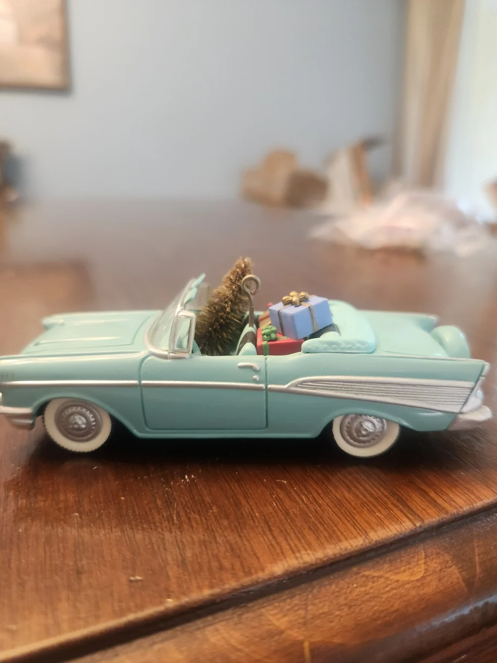 Hallmark Teal Convertible Ornament with Gifts